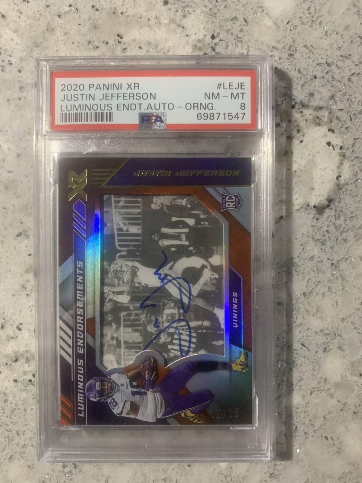 Justin Jefferson Panini XR Luminous Endorsements Autographs #LEJE Blue