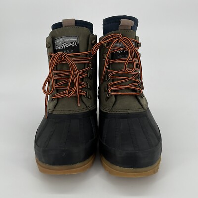 J CREW Nordic Duck Boots Mens Sz 7 Green Insulated Leather  display picture 1