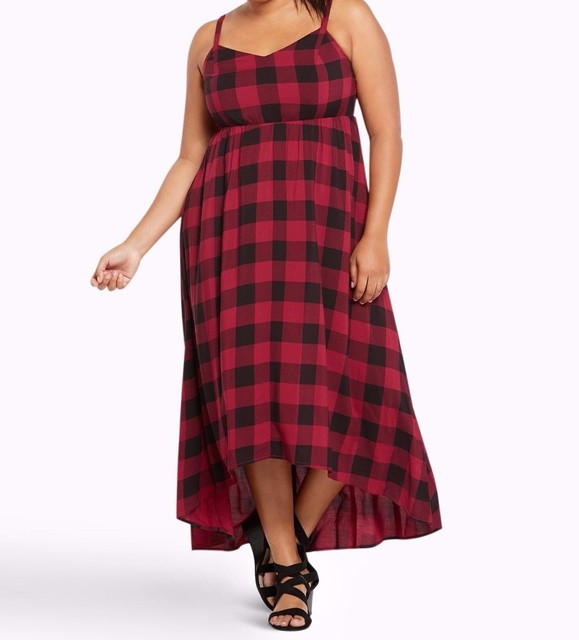 torrid red plaid dress