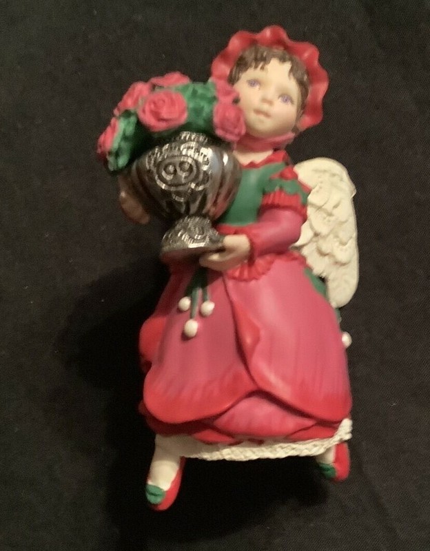 NOS Hallmark Keepsake Christmas Ornament Rose Angel 1999,The Language Of Flowers