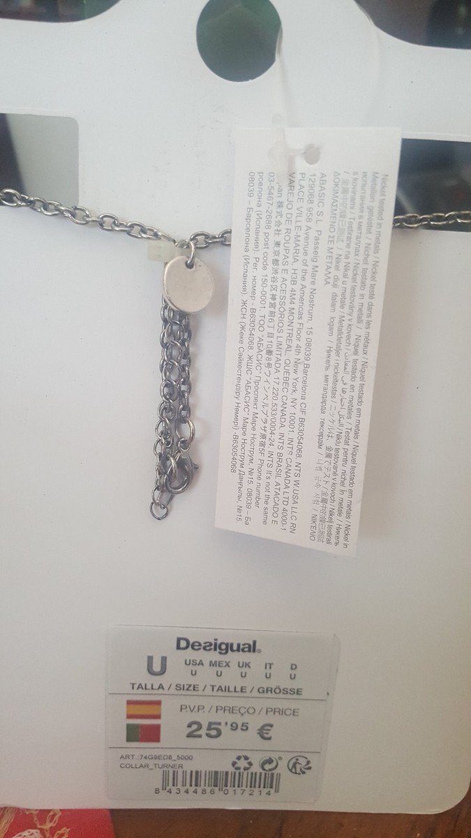 Collier Desigual œil Argenté – Neuf Avec étiquettes, Pendentif Original