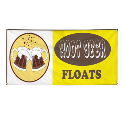 Vinyl Banner Multiple Sizes Root Beer Floats Restaurant Food Bar Outdoor