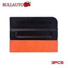 3 PCS Pro-tint Bondo Squeegee w/ Faux Suede Felt No-scracth Glass Tinting USA