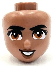 Lego New Friends Minifigure Head White Smile Black Eyebrows 