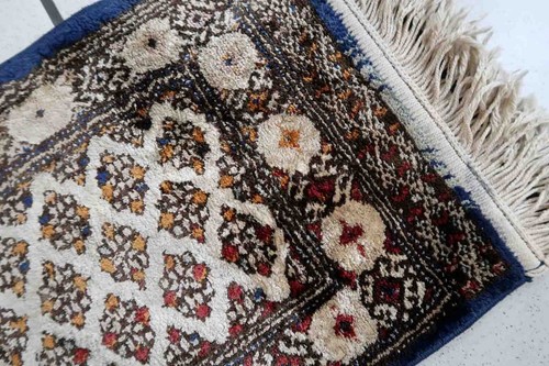 Vintage Turkish Sivas silk mat 0.9' x 2.1' (30cm x 66cm) 1950s - 1C1011 - Picture 5 of 8