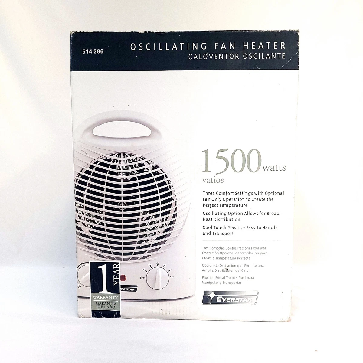 EVERSTAR 1500 WATT OSCILLATING HEATER u0026amp; FAN CERAMIC MODEL HPV-25 | eBay