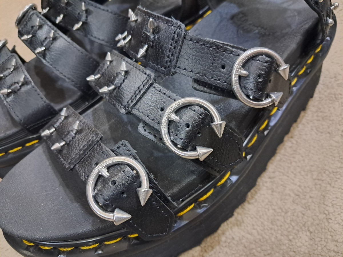 Dr Martens Blaire Piercing Black Leather Platform Sandals Dr Martens Blaire Piercing Black Leather Platform Sandals