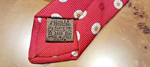 CORBATA LOEWE, SEDA NATURAL, SERIE MUNDO LOEWE, COLOR ROJO. - Imagen 5 de 5