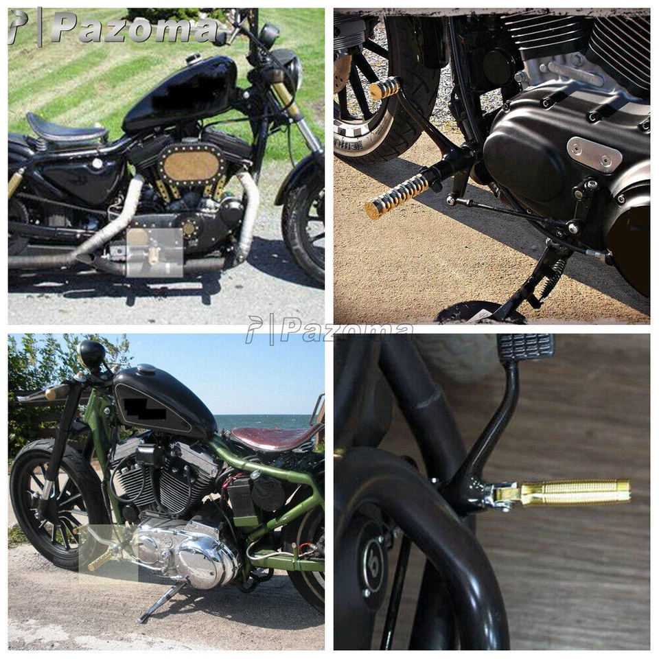2x estriberas de latón personalizadas estriberas para Harley Sportster XL 883 1200 cuarenta y ocho Foto 4 de 4