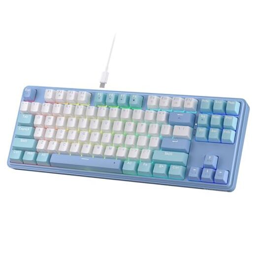 80% Wired RGB Gaming Keyboard with 3 Modes, 87 Keys, Dragon Chant Switch K707