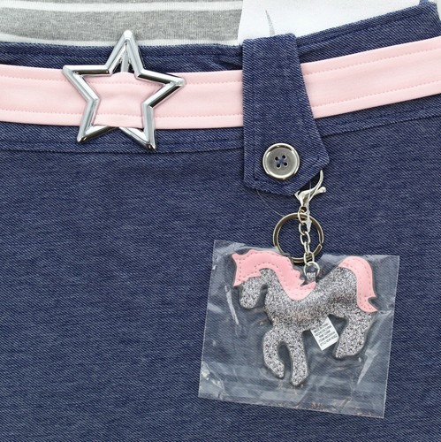 Pink & Violet Girl's Marsha Dress Sparkles Short Sleeve, Belt Look Key Chain Fob - Picture 13 of 25