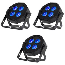 3 American DJ Eliminator Lighting Mega Hex L Par RGBLA UV LED Wash Lights Remote