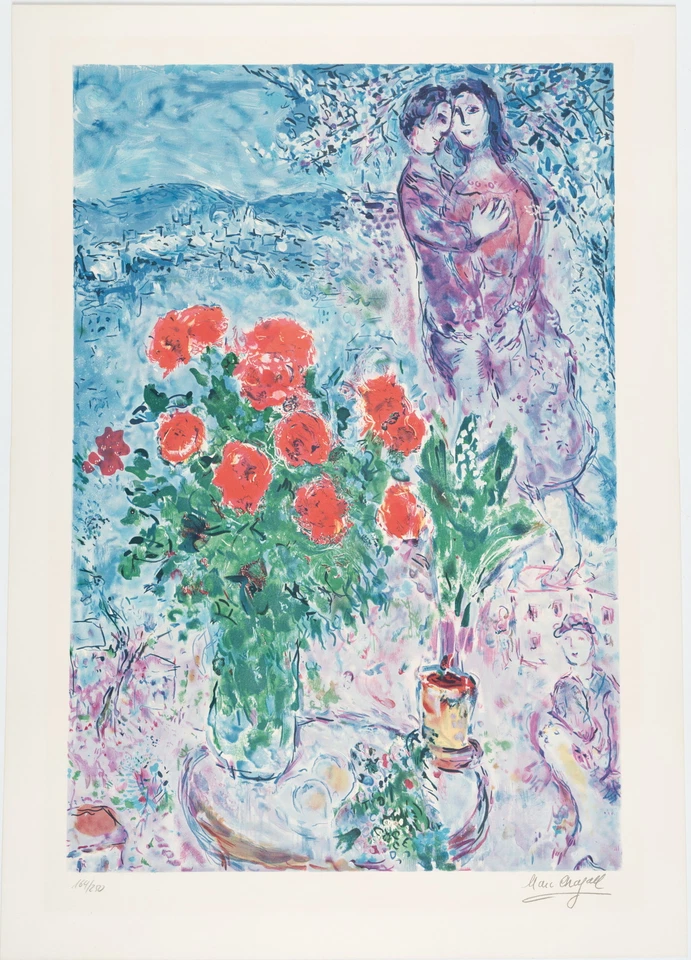 M. CHAGALL (1887-1985) Nachfolge, Fleurs d'Amour,  1982, Farblithographie - Bild 2 von 4