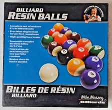VTG Mike Massey 2-&frac14;" Pool Ball Set w/ Box &ndash; Complete 16 - High Quality Resin