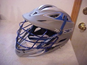 Cascade Model R, Small - Medium, Lacrosse Helmet, Matte Gray, BLUE Mask & Strap