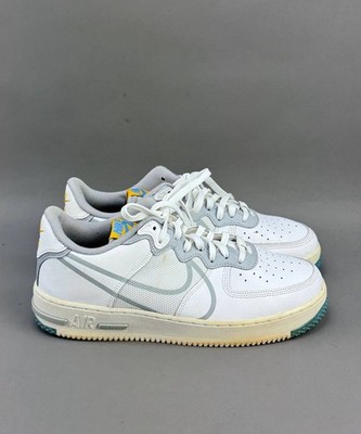 Nike Air Force 1 Low React  Smoke Grey Gold White/Blue  Sz 10 CT1020-100 AF1