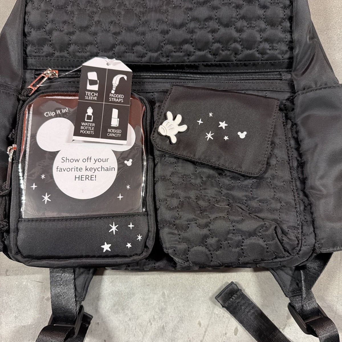 Disney Mickey Mouse Quilted Backpack BoxLunch Exclusive Tech Sleeve Bottle Pocke Disney Mickey Mouse Quilted Multi Pocket Backpack BoxLunch  main image 4