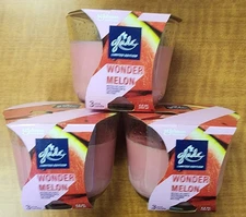 3 New Limited Edition Glade Wonder Melon 3 Wick Candles 6.8 Oz Each Candle
