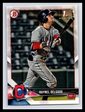2018 Bowman Draft #BD-176 Raynel Delgado 1st Paper Prospect Cleveland Indians