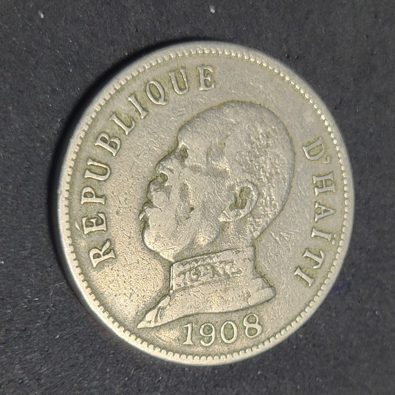1905 Hati 50 Centimes Silver Coin