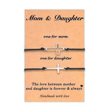 Cross Matching Bracelets for Mothers Day Mom and Daughter Bracelets Adjustable H