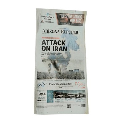 Arizona Republic March 8, 2020 Newspaper Attack on Iran Headline Collectible