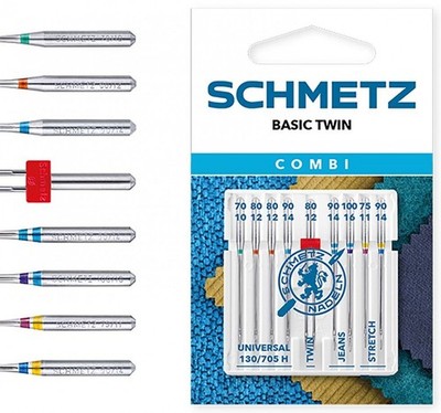 Schmetz Combi Twin sortiert Universal, Nähmaschinennadel - pro 9er Pack