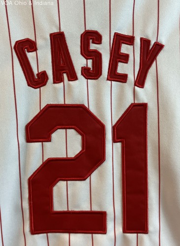 Genuine Majestic Cincinnati Casey #21 Pinstripe Jersey Youth Boys M - Picture 9 of 10