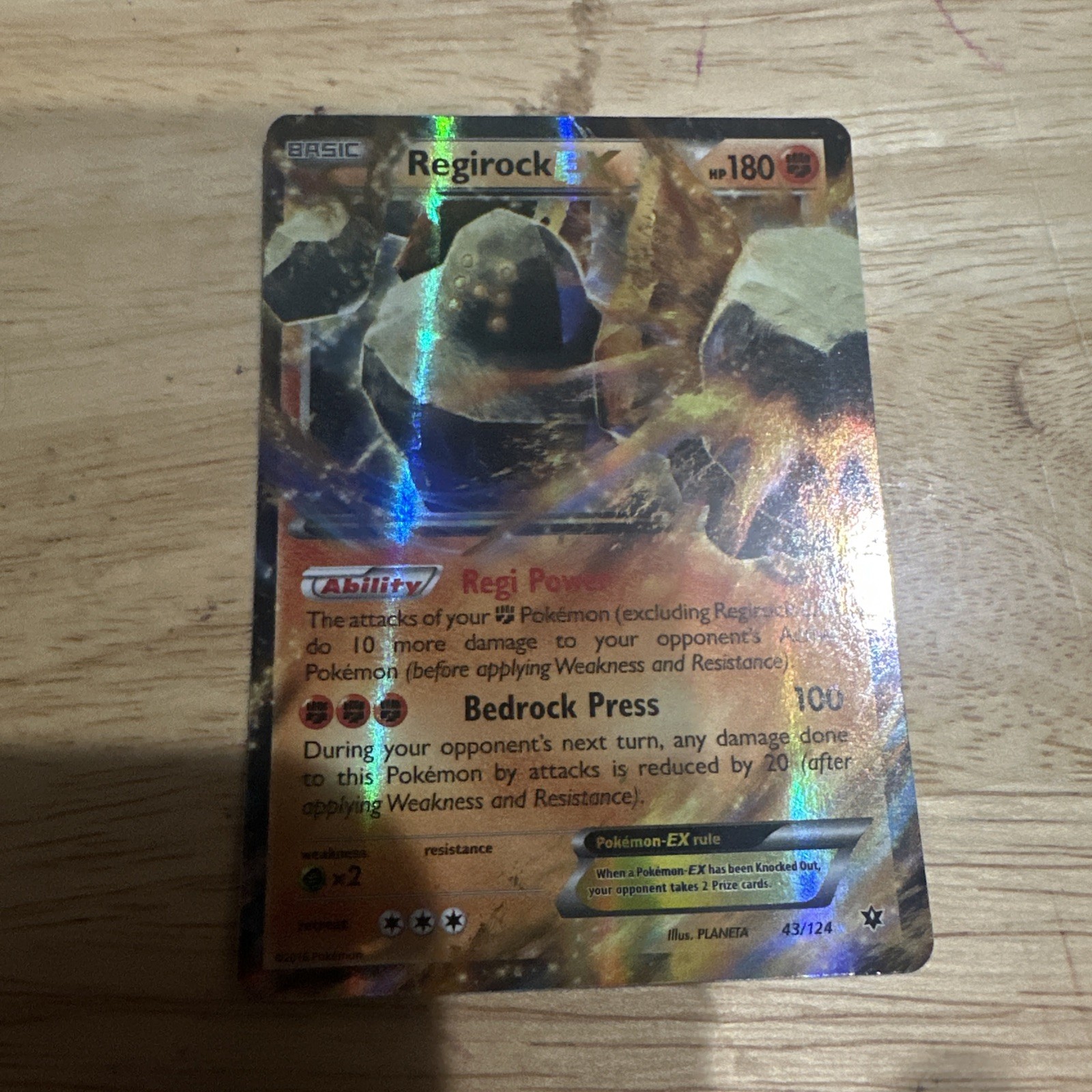 Regirock EX 43/124 Fates Collide Holo NM/M