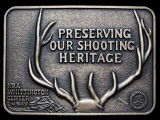 JK17145 NOS VINTAGE 1970s  NRA  PRESERVING OUR SHOOTING HERITAGE BELT BUCKLE
