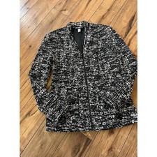Karl Lagerfeld Paris size small black white blazer jacket zip up