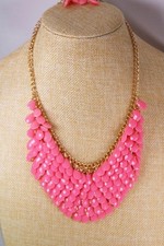 Coral Pink Pendants Womens Necklace & Earrings Set Fashion Costume Jewelry jx91