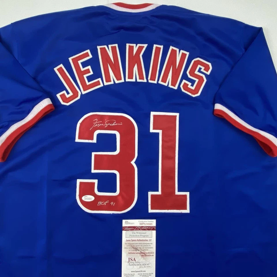 Autographed/Signed FERGIE JENKINS HOF 91 Chicago Blue Baseball Jersey JSA COA - Image 2 of 4