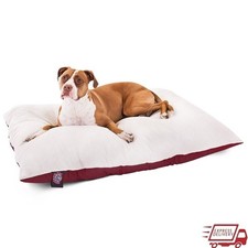 Luxurious Rectangle Dog Bed Faux Sheepskin Removable Cover Hypoallergenic Soft