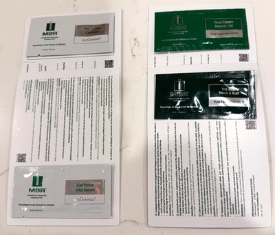 4 MBR Samples Best Neck & Bust | Face Cream | Cell Power Serum | 2-in-1 Cleanser