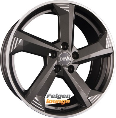 4x DBV TORINO III Anthrazit Glänzend Front Poliert 8,5x20 ET40 5x108