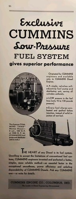 #ad #ad 1935 Cummins HMR Marine Diesel Engine IN Print Ad Low Pressure Fuel System $14.77