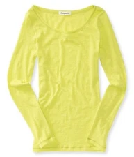 Aeropostale Womens Solid Ls Basic T-Shirt