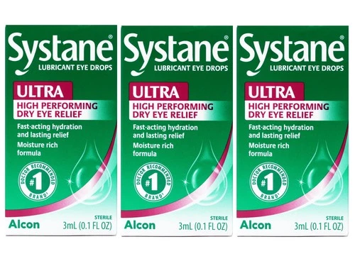 3 Pack - Systane Lubricant Eye Drops Ultra High Performing Dry Eye Relief, 3ml