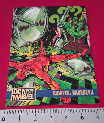1995 Marvel vs. DC Trading Cards Riddler vs. Daredevil Card 72 Comics Ron Wagner