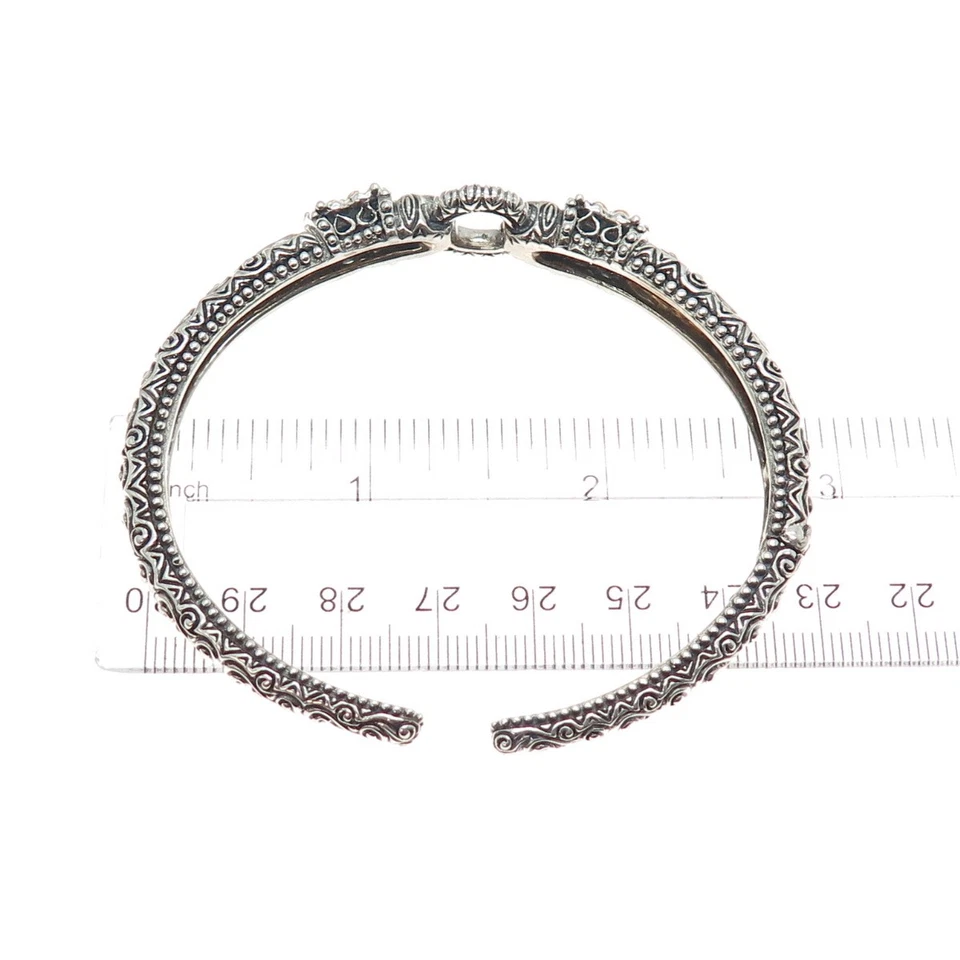 Brazalete BARBARA BIXBY 925 Plata de Ley Oro 18K Flor Ajustable 7.25" Foto 2 de 4