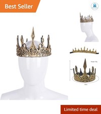 Adult Royal King Crown,Ancient Prince Crown for Halloween Cosplay