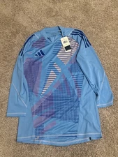 NWT $120 Adidas Tiro 24 Pro Goalkeeper Long Sleeve Jersey Blue IN0422 Sz Large