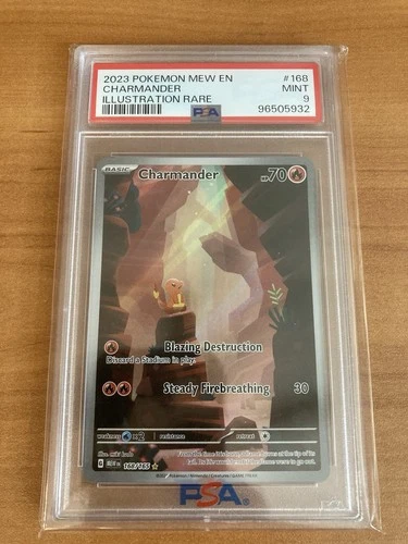 2023 POKEMON MEW 151 English TCG 168 CHARMANDER ILLUSTRATION RARE PSA 9