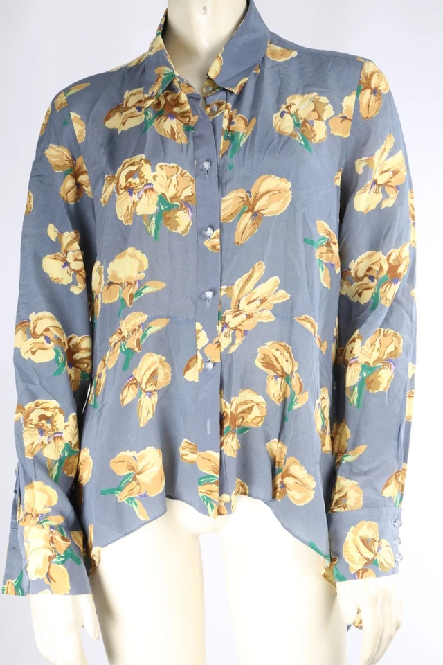 Blusa ZAC POSEN Floral Multicolor Manga Larga Cuello Abotonado Talla 4 Foto 2 de 4