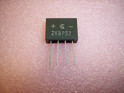 QTY (10)  2KBP02 BRIDGE RECTIFIERS SINGLE PHASE 2A 200V 4 PIN