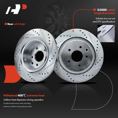 Drilled Rotors&Ceramic Brake Pads Front&Rear for INFINITI G37 08 G35 07-08 300mm - Picture 7 of 12