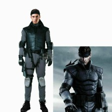 Metal Gear Solid Snake Cosplay Costume with Belts Set Men Halloween Outfit