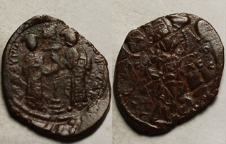 Genuine ancient BYZANTINE coin Anonymous follis Constantine X Ducas/Christ/Cross