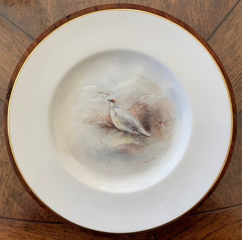 Piatto insalata Royal Worcester Game Birds Ptarmigan dipinto a mano Stinton - Foto 4 di 4